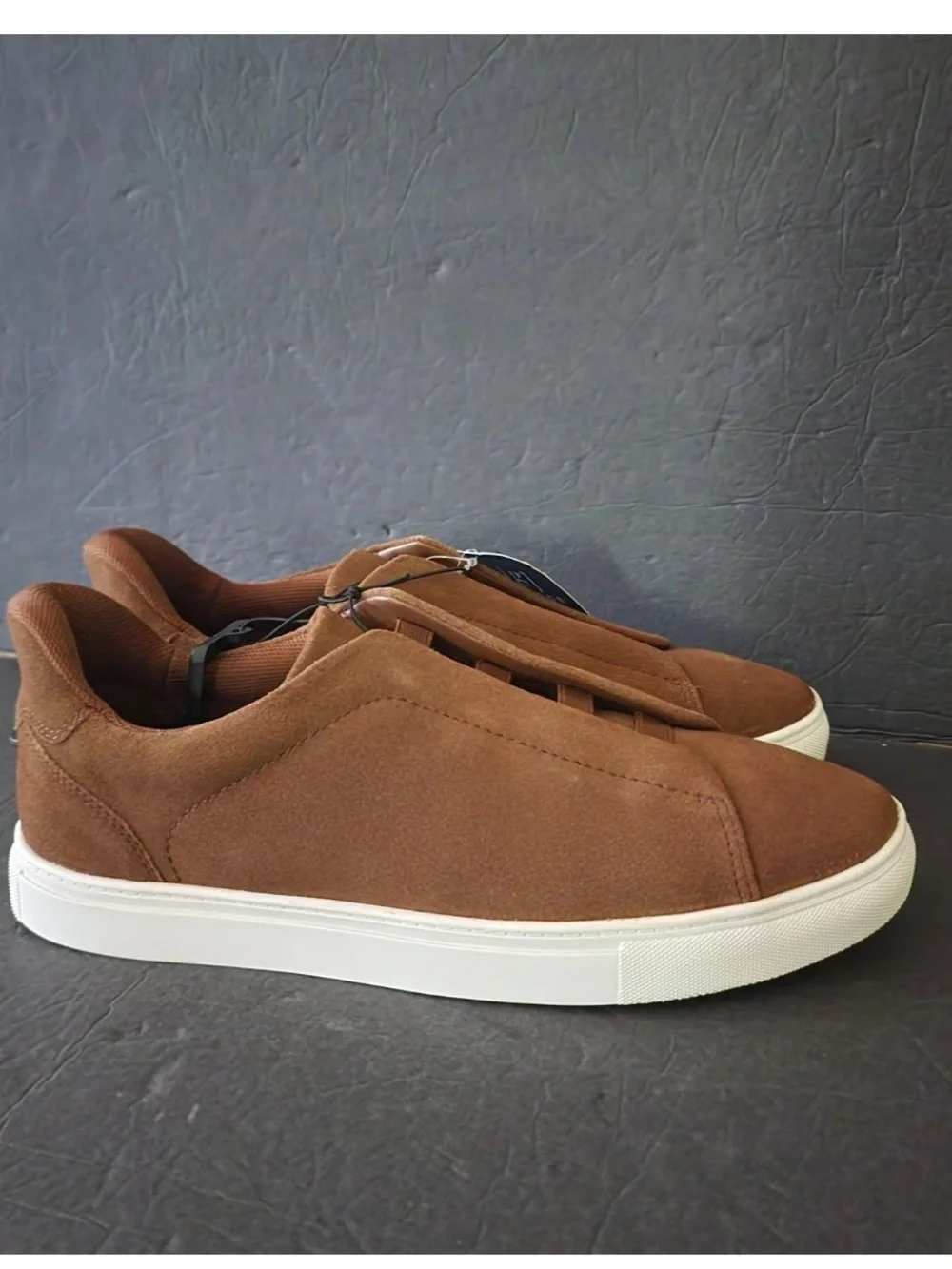NWT! George Men's Gore Slip On Shoes Cognac Brown Size 11 Genuine Leather No Box
